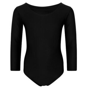 Plain Black Leotard – Fully Elasticated