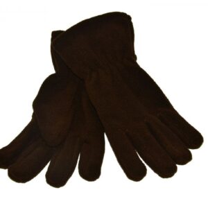 Plain Brown Fleece Unisex Gloves(One Size)